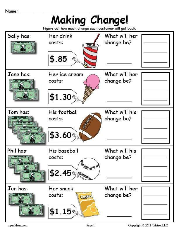 21 2Nd Grade Worksheets Free Printables Money