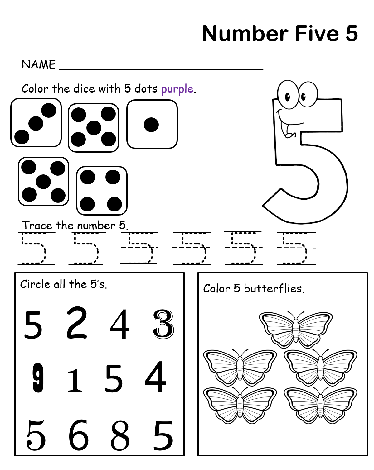 21 Learning Numbers Kindergarten Printable Worksheets